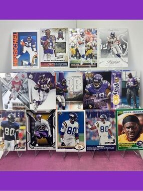 Adrian Peterson lot w/ Bridgewater rookie jersey relic card & Vikings stars